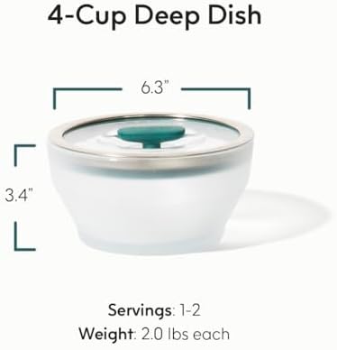 Anyday 4-Cup Microwave Cookware & Glass Container with Vented Lid