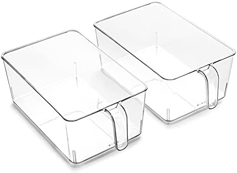 BINO l Plastic Storage Bins l THE HOLDER COLLECTION l 2-Pack, Medium
