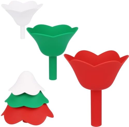 Silicone Flower Funnel Set of 3 – Collapsible Flexible Kitchen Funnels
