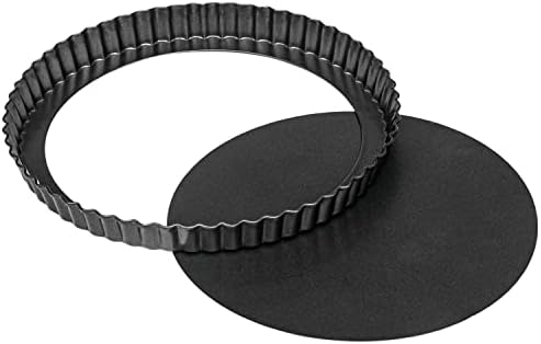 Vervo Quiche Pan - 9.5 Inch Non-Stick Removable Loose Bottom Carbon