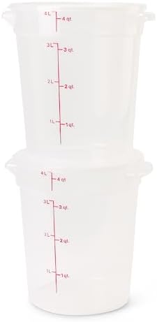 Cambro 2 Pack 4 Quart Food Storage Containers with Lids