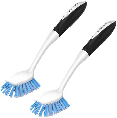 SetSail Dish Brush with Handle, 2 Pack Stiff Bristles Dish Scrubber