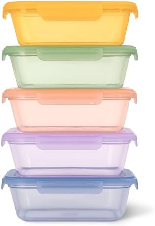 Ello Snap & Nest 4.5 Cup Plastic Meal Prep Set, 10 Piece, Cactus