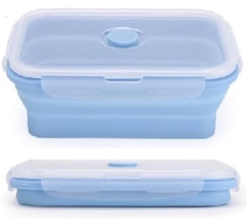 Silicone Collapsible Food Storage Containers, 800ml Airtight Meal Prep