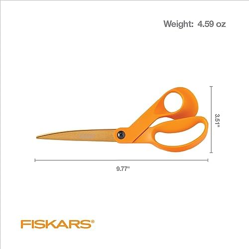 Fiskars 9" Titanium Shop Shears Heavy Duty Serrated Multipurpose