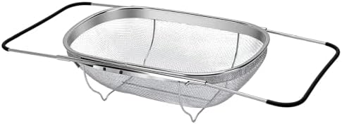 ASHATA Expandable Over Sink Colander, Large Stainless Steel Oval
