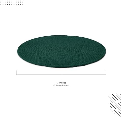 Encasa XO Placemats, Round Cotton Dining Table Mats 13"