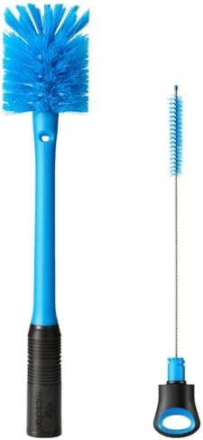 MOSOLAN 2-in-1 Bottle Brush and Straw Cleaner Brush, Breezy Blue