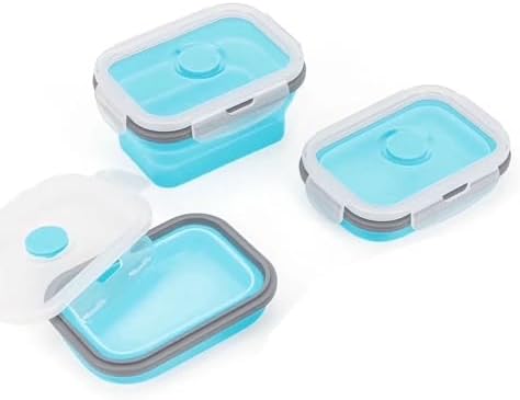 3 Packs Collapsible Food Storage Containers with Lids & Vent 11.8