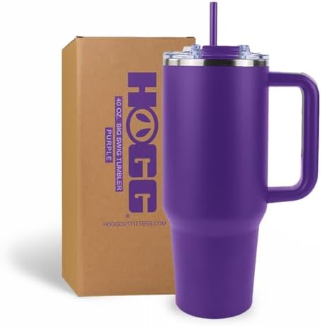 Hogg Big Swig 40oz Tumbler with Handle and Straw - Purple, 40 oz