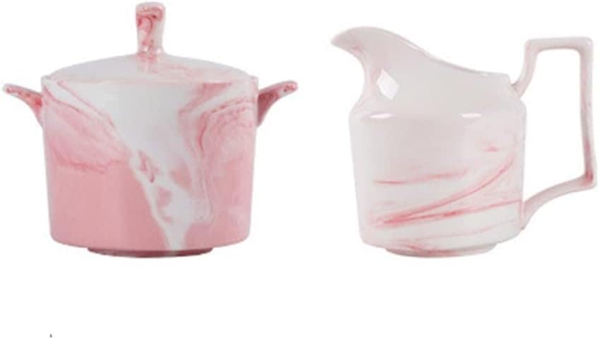 Marbling Ceramic Creamer Pitcher and Sugar Bowl Set,Coffee Serving Set