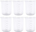 6-Pack Plastic Graduated Lab Beakers, 250ml & 300ml Mixing Measuring