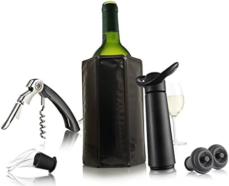 Vacu Vin Wine Saver Pump with 2 x Vacuum Bottle Stoppers - Black