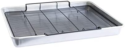 Nordic Ware Extra Large Oven Crisping Baking Tray, with Rack, Silver &