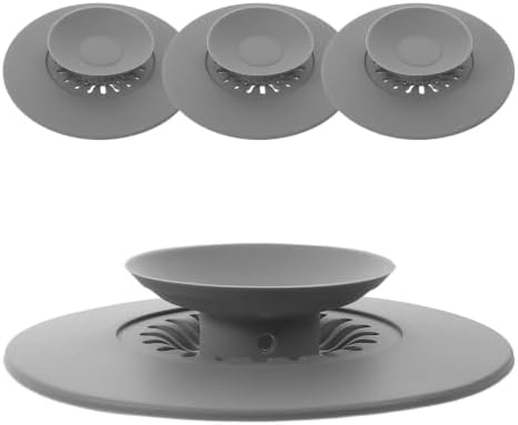 4pcs Anti Clog Drain Cover with Built in Hair Catcher