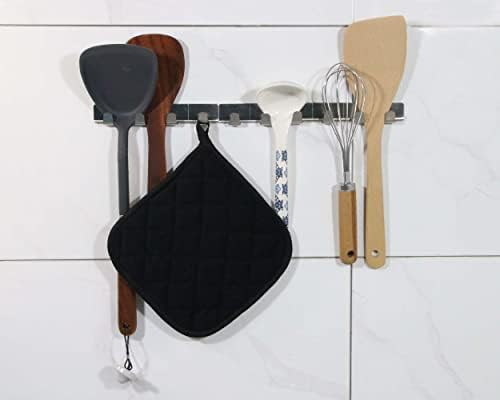5 PCS Cotton Pot Holders for Kitchen, Black