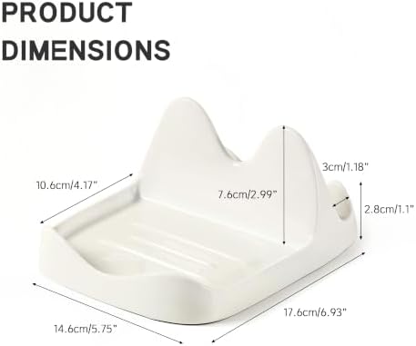 Ceramic Spoon Rest and Pot Lid Holder for Countertop, Heavy Duty