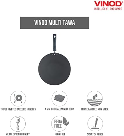 Vinod Flat Multi Cooking Griddle Tawa, Induction, 13-Inch, for Home