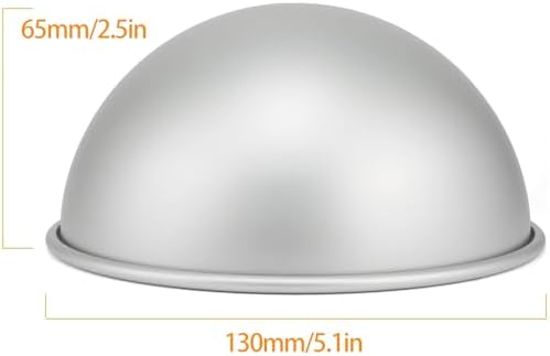 Kundalini 5 Inch Dome Cake Pan Set of 2 Aluminum Half Ball Sphere Cake