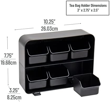 Mind Reader Tea Bag Organizer, Tea Station Organizer, Countertop