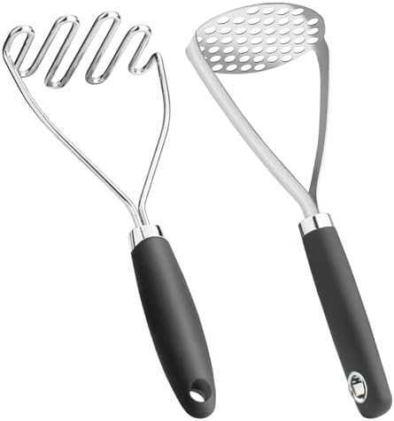 Potato Masher Set of 2 Pieces, 10.25-Inch Stainless Steel Wire Mashed