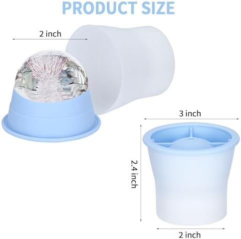 Ice Molds 6 PCS, Silicone Sphere Ice Mold Maker, Stackable Easy