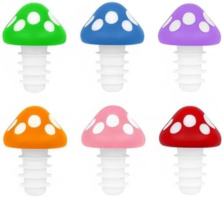 HoMaNa 6 Pack Silicone Wine Stoppers, Easy Pull Reusable Bottle Sealer