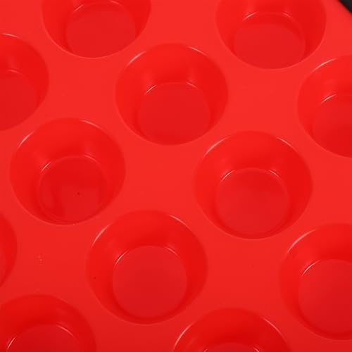 DOITOOL Mini Muffin Silicone Baking Pan Xmas Non Stick Red Iron Tray