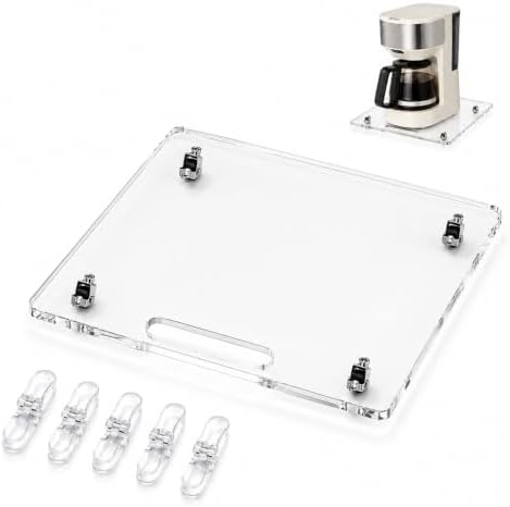 13 x 14 Acrylic Appliance Slider Tray for Coffee Maker