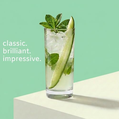 Godinger Drinking Glasses, Tall Highball Glasses Set of 4, Made in
