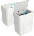 Naisu 4 Gal Bathroom Trash Can with Lid, 2 Pack, White