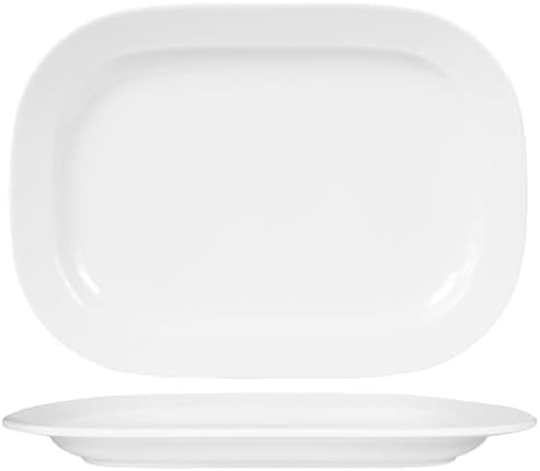 2 Pack Extra Large 17.5 Inch White Serving Trays,Reusable Melamine