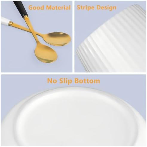 6PCS Coffee Spoons with Ceramic Jar Holder, Small Stainless Steel Gold