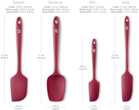 DI ORO 5-Piece Silicone Spatula Set, Red