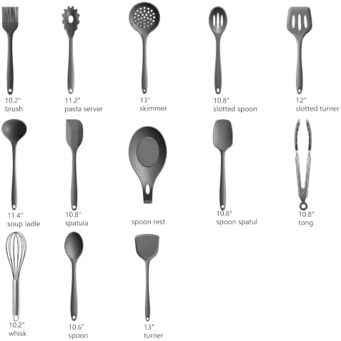 Silicone Cooking Utensil Set, -22°F to 446°F