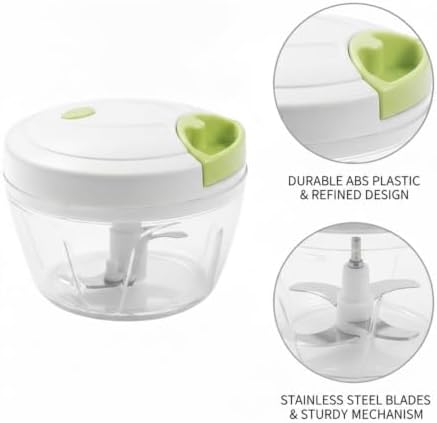 Ideal for Garlic, Herbs & Onions: Manual Pull-String Chopper, Compact