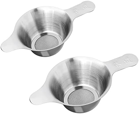 2 pack Fine Mesh Tea Strainers, Stainless Steel Small Mesh Tea Filter