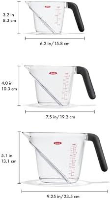 OXO Good Grips Angled Measuring Cups with Markings, Multi Size 3-Piece