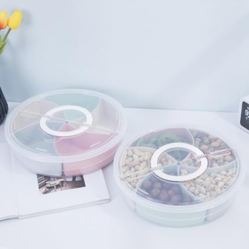 NUOBESTY Plastic Candy Holder 5-compartment Storage Box with Lid and