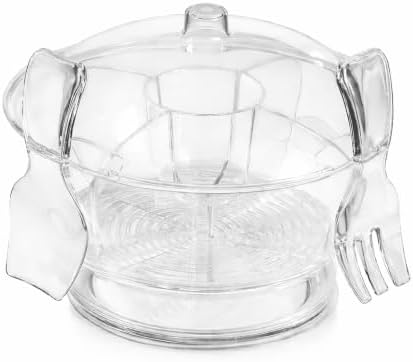 Outset Chilled Salad Bowl & Servers, Large 6 Quart Salad Serving Bowl