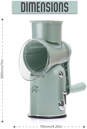 5-in-1 Rotary Cheese Grater, Green