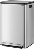 13 Gallon Stainless Steel Step-On Trash Can with Soft-Close Lid