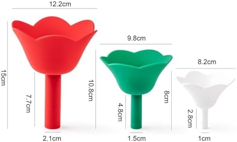 3PCS Food Grade Silicone Flower Shape Funnel Set Leak Designs Heats