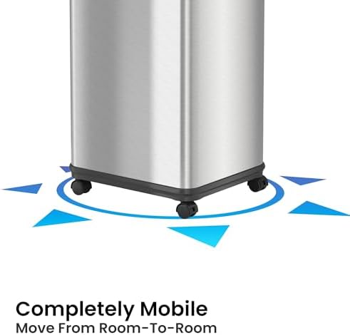 iTouchless 13 Gallon Sensor Kitchen Trash Can, 4 Wheels