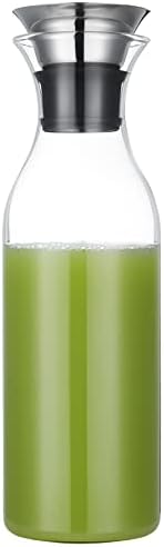 Karafu 50 Ounces/1.5 Liter Glass Carafe with Lid, Borosilicate Glass