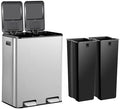 SUPER DEAL 16 Gallon Stainless Steel Trash and Recycling Can