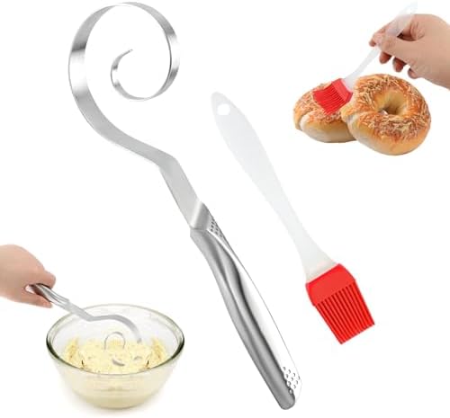 10" Stainless Steel Danish Dough Whisk, Sourdough Bread Mixing Tool