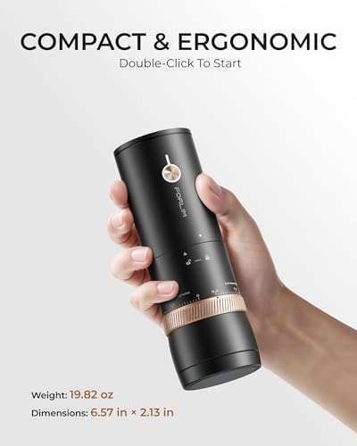 FORLIM Portable Burr Coffee Grinder, 80 Settings