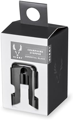 Viski Gunmetal Champagne Stopper, Sparkline Wine Keeper, Champagne