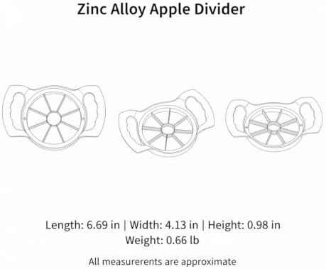 Effortless Apple Dividing with Uniform Wedges, Zinc Alloy Fruit